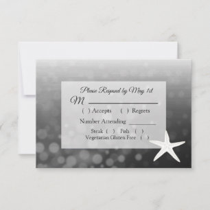 Black Starfish Oceanic Wedding RSVP card
