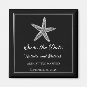 Black Starfish Save the Date Magnet