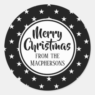 Black Stars Christmas Stickers