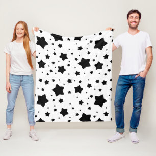 Black Stars  Fleece Blanket