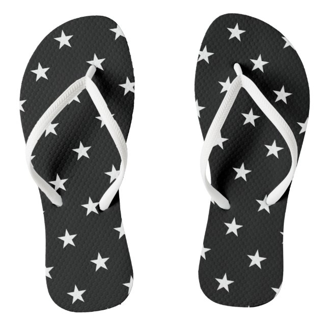 Black Stars Flip Flops (Footbed)