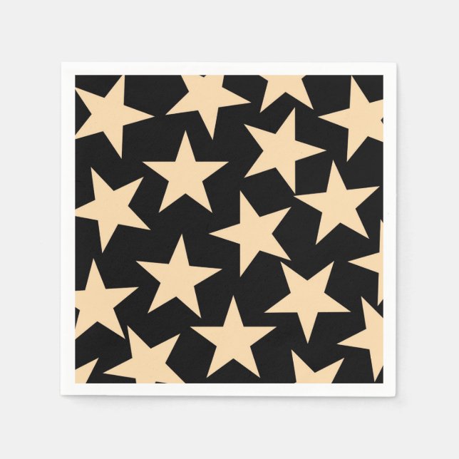 Black Stars Napkin for Sophisticated Table Decor (Front)