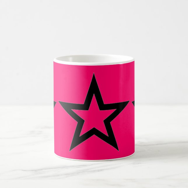 Black Stars on Pink - Mug (Center)