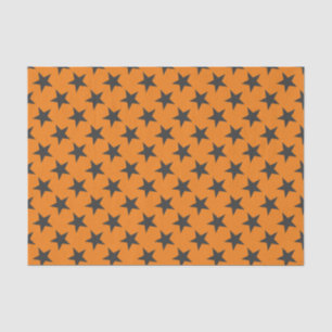 Black Stars on Pumpkin  Tissue Paper