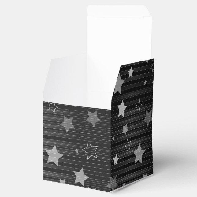 Black Stars Pattern Favour Box (Opened)