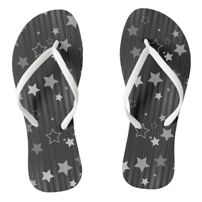 Black Stars Pattern Jandals (Footbed)