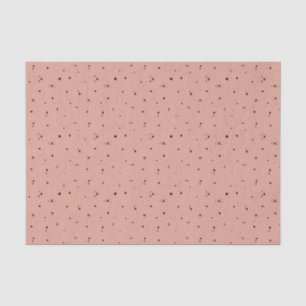 black stars pattern old rose tissue paper