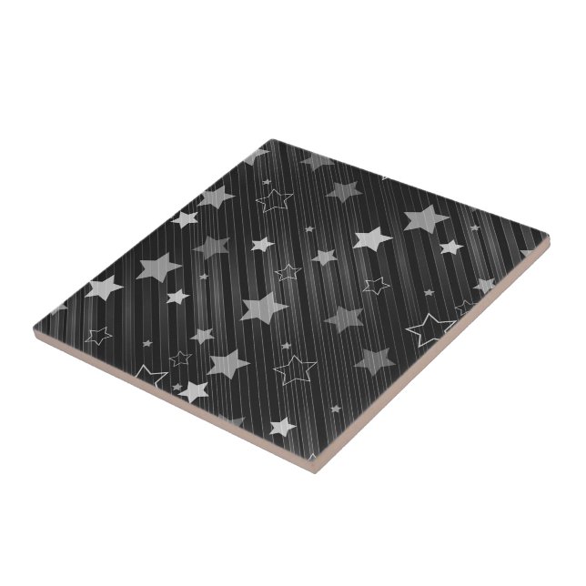 Black Stars Pattern Tile (Side)