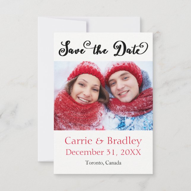 Black Starstruck Quatrefoil - 3x5 Save the Date (Front)