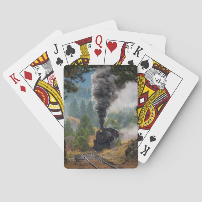 Black Steam Engine Playing Cards (Back)