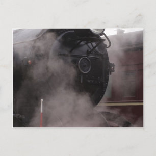 Black Steam Train Postcard