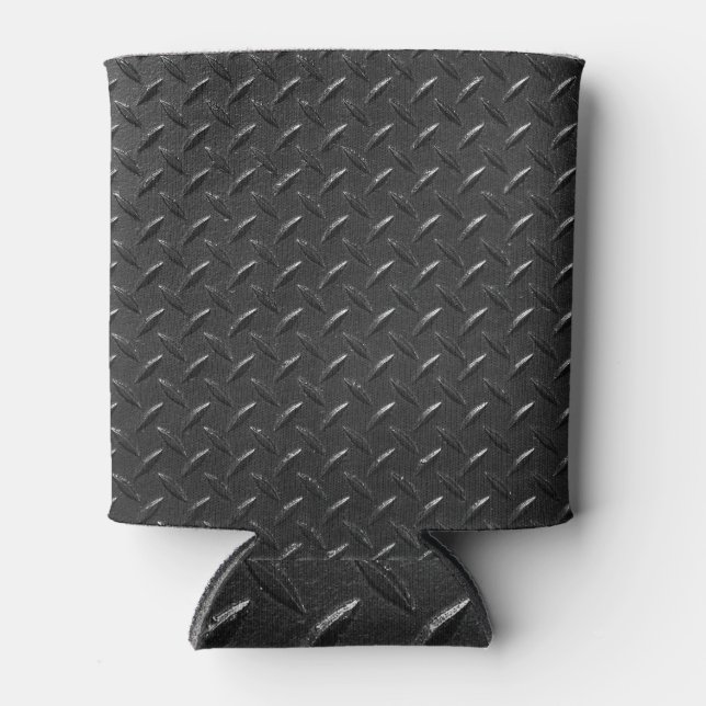 Black steel, fluted metallic texture. can cooler (Front)