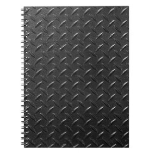 Black steel, fluted metallic texture. notebook