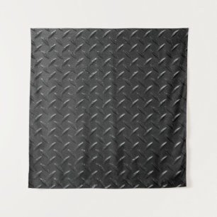 Black steel, fluted metallic texture. tapestry