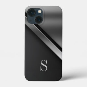 Black Steel Metallic Monogram iPhone / iPad case