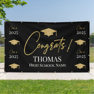 Black Step and repeat Graduation Backdrop banner 