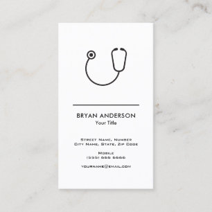 Black Stethoscope Business Card