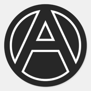 Black Sticker Circle Letter A