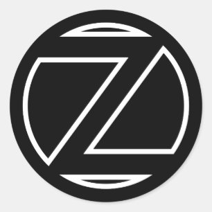 Black Sticker Circle Letter Z