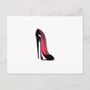 Black Stiletto Shoe Postcard