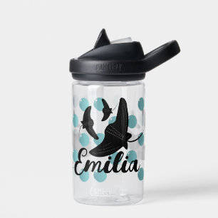 Black Stingrays Ocean Bubbles Kids Name Water Bottle