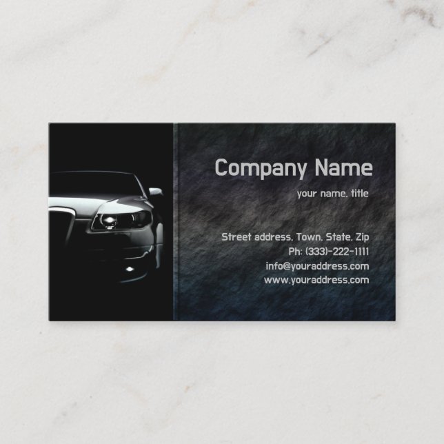 Black Stone Car Front Business Card (Front)