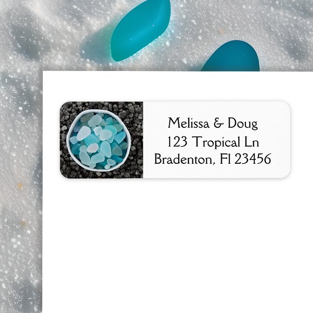 Black Stones and Blue Sea Glass (Creator Uploaded)