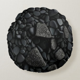 Black Stones Round Cushion