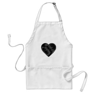 Black Strip Heart Standard Apron