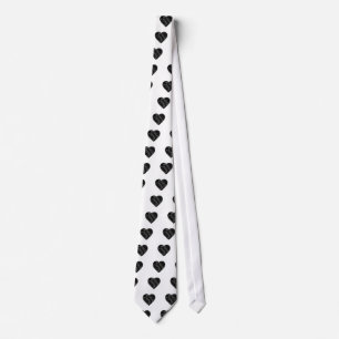Black Strip Heart Tie