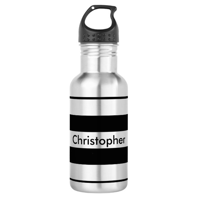Black Stripe 532 Ml Water Bottle (Front)