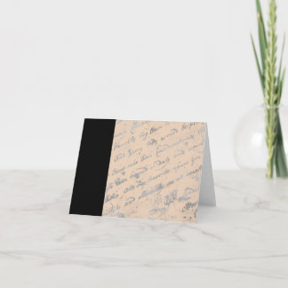 Black Stripe and Silvery words notecard