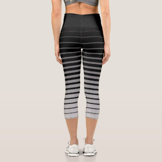 black stripe High Waisted Capris