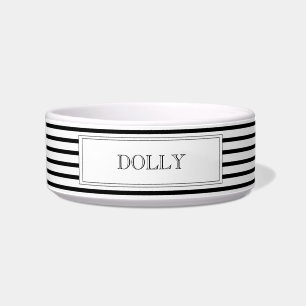 Black Stripe   Personalised Pet Bowl