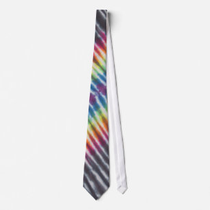 Black Stripe Tie Dye Necktie