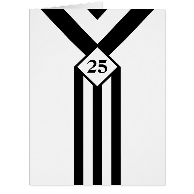 Black Stripes and Chevrons with Monogram on White (Front)