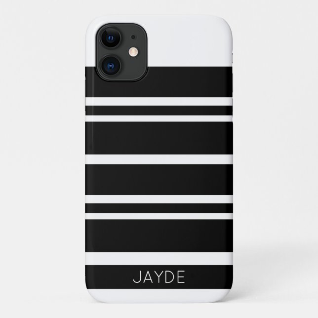 Black Stripes and White Mobile Phone Case (Back)