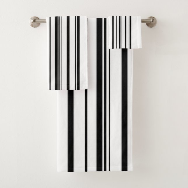 Black stripes bath towel set (Insitu)