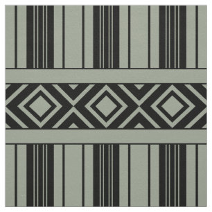 Black Stripes & Diamonds, Custom Colour Background Fabric