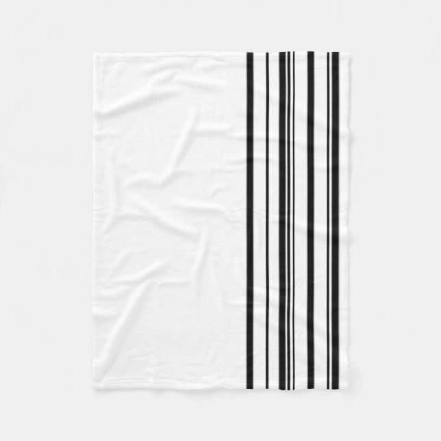 Black stripes fleece blanket (Front)