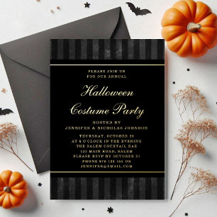 Black Stripes Halloween Costume Party Gold