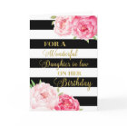 Black Stripes Pink Flower Daughter in Law Birthday
