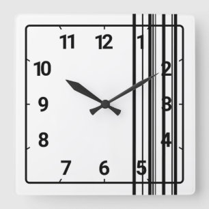 Black stripes square wall clock