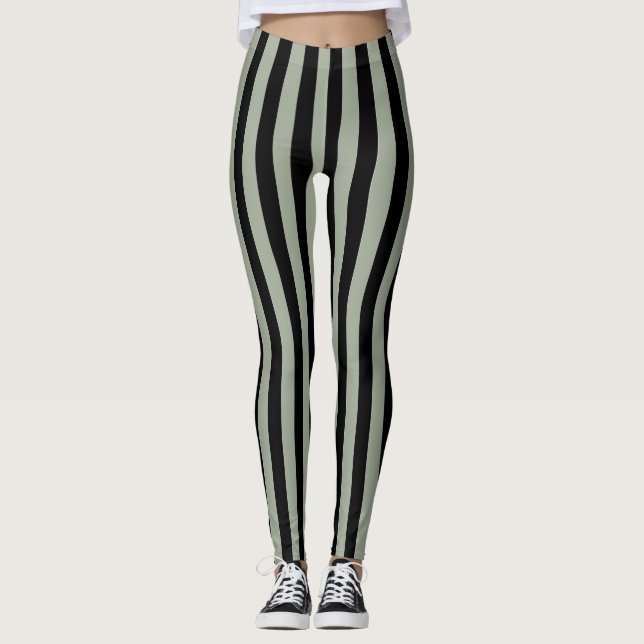 Black Stripes Women's Leggings (Front)