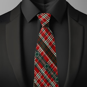 Black Stripped Holiday Plaid Neck Tie