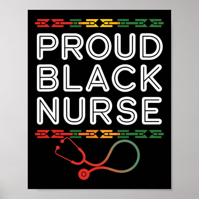 Black Strong Nurse Afro Girl Melanin African Ameri Poster (Front)