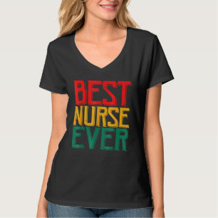 Black Strong Nurse Afro Love Melanin African Ameri T-Shirt