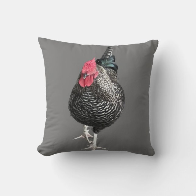 Black Strutting Cockerel No 3  Cushion (Front)