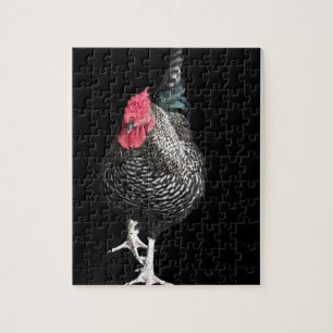 Black Strutting Cockerel No 3  Jigsaw Puzzle