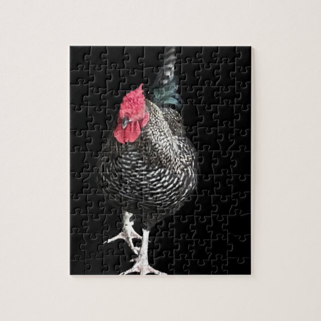 Black Strutting Cockerel No 3  Jigsaw Puzzle (Vertical)